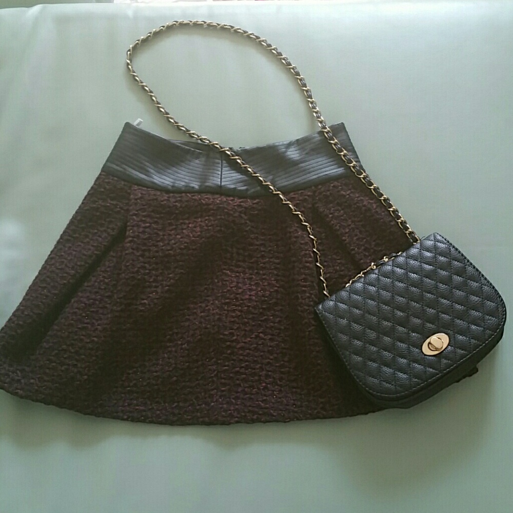 BCBGeneration Black and Brown Mini Skirt